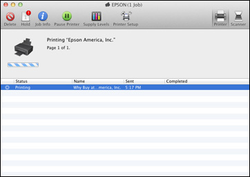 Print Status Window Checking Print Status - Mac OS X 10.5/10.6/10.7