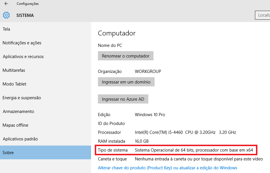 Windows 10 System type